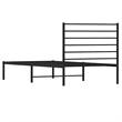 vidaXL Powder-Coated Steel Single Bed Frame in Black