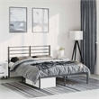 vidaXL Rectangular Powder-Coated Steel Full Bed Frame in Black