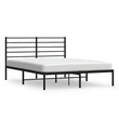 vidaXL Rectangular Powder-Coated Steel Full Bed Frame in Black