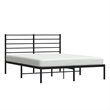 vidaXL Rectangular Powder-Coated Steel Full Bed Frame in Black