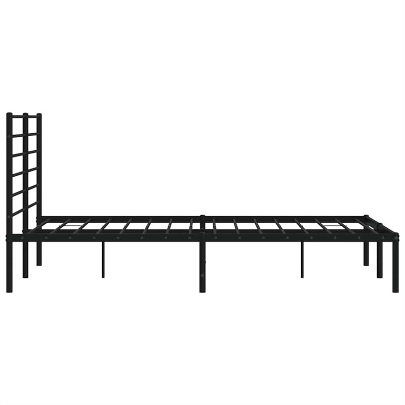 vidaXL Rectangular Powder-Coated Steel Full Bed Frame in Black