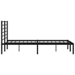 vidaXL Rectangular Powder-Coated Steel Full Bed Frame in Black
