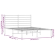 vidaXL Rectangular Powder-Coated Steel Full Bed Frame in Black