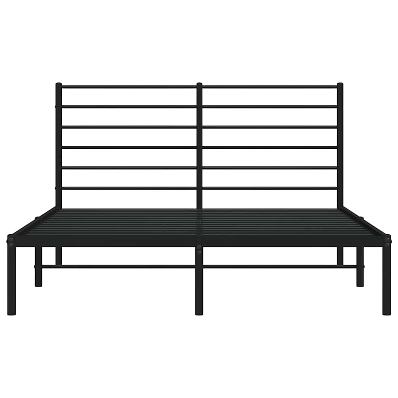 vidaXL Powder-Coated Steel King Bed Frame in Black