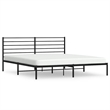 vidaXL Rectangular Powder-Coated Steel Full Bed Frame in Black