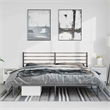 vidaXL Rectangular Powder-Coated Steel Full Bed Frame in Black