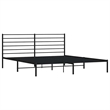 vidaXL Rectangular Powder-Coated Steel Full Bed Frame in Black