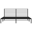 vidaXL Rectangular Powder-Coated Steel Full Bed Frame in Black