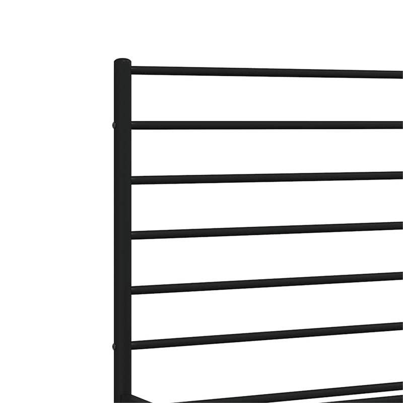 vidaXL Rectangular Powder-Coated Steel Full Bed Frame in Black