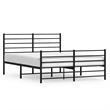 vidaXL Powder-Coated Steel Full/Double Bed Frame in Black
