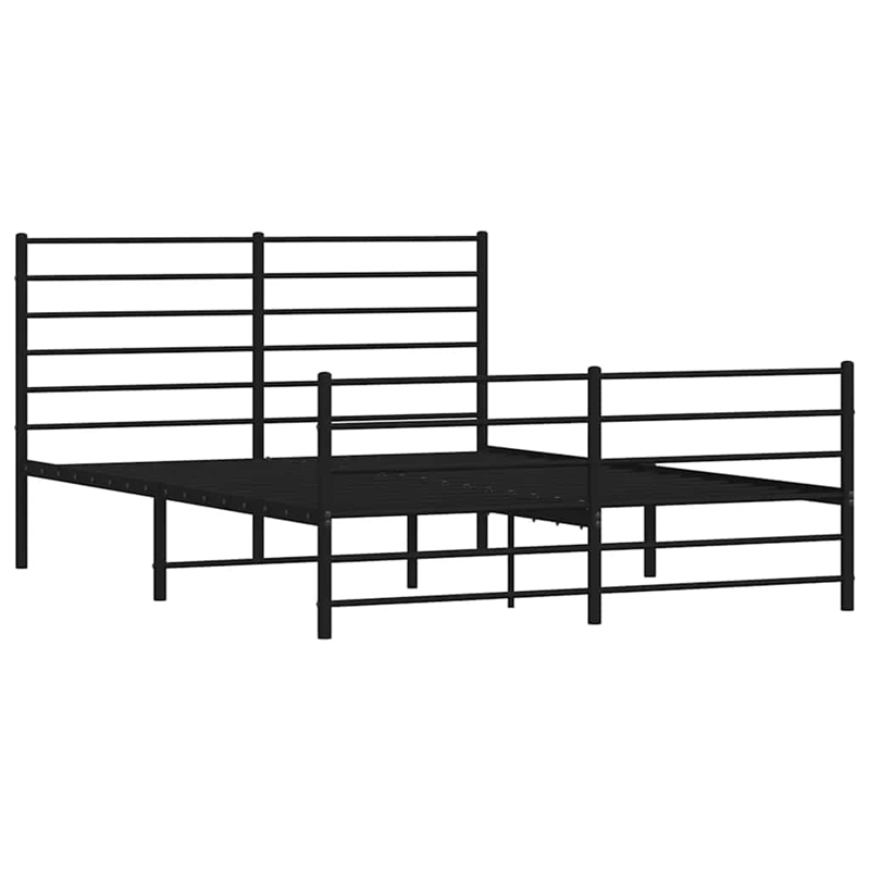 vidaXL Powder-Coated Steel Full/Double Bed Frame in Black