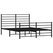 vidaXL Powder-Coated Steel Full/Double Bed Frame in Black