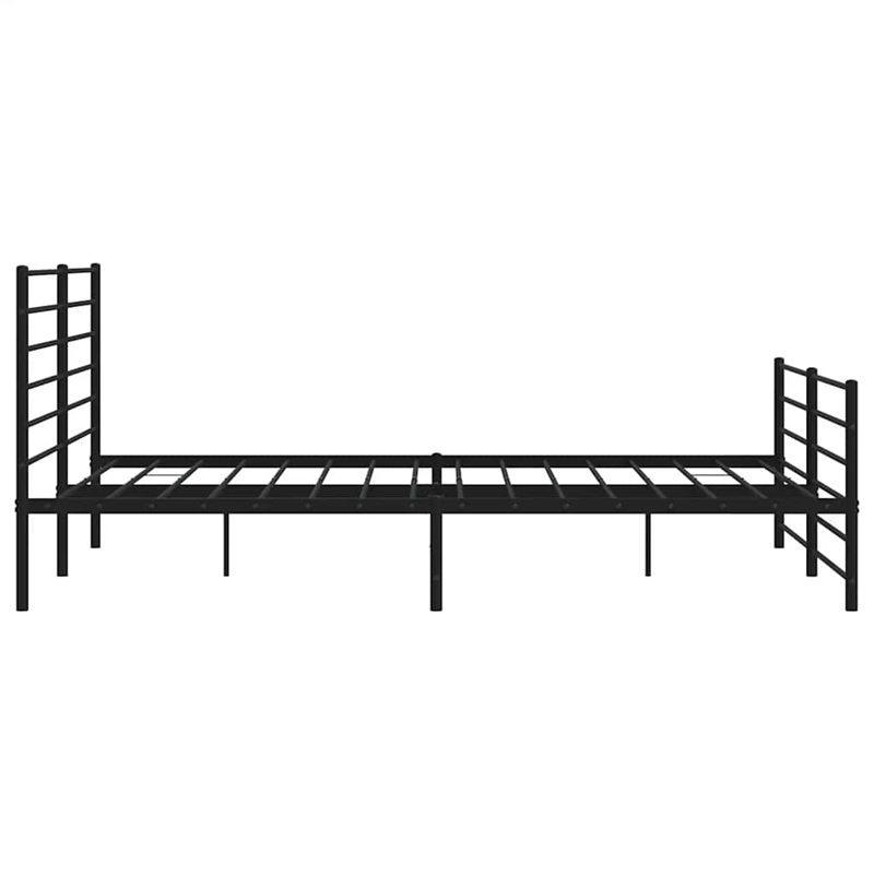 vidaXL Powder-Coated Steel Cal King/Double Bed Frame in Black