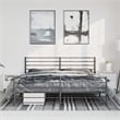 vidaXL Powder-Coated Steel Cal King/Double Bed Frame in Black
