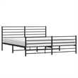 vidaXL Powder-Coated Steel Cal King/Double Bed Frame in Black