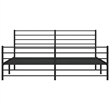 vidaXL Powder-Coated Steel Cal King/Double Bed Frame in Black