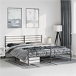 vidaXL Powder-Coated Steel Cal King/Double Bed Frame in Black