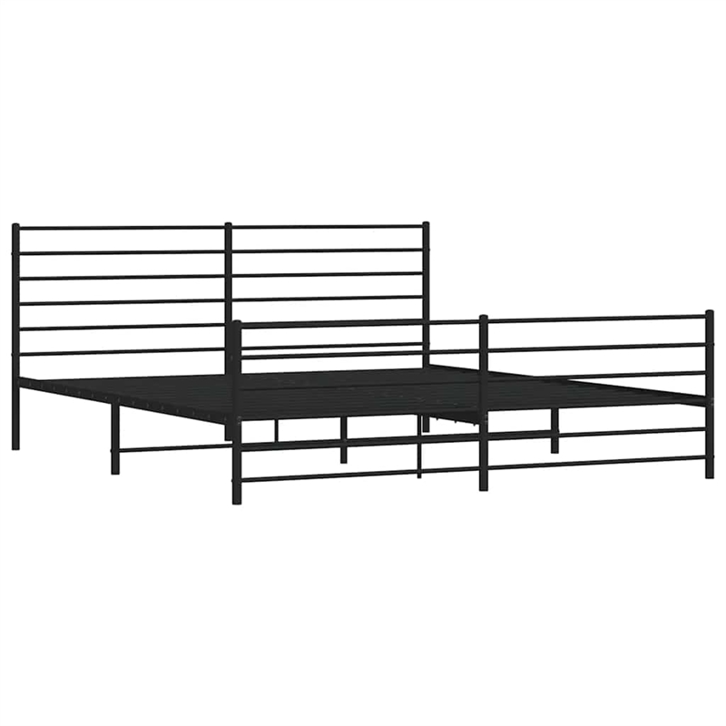 vidaXL 76 X 80 Powder-Coated Steel Bed Frame in Black