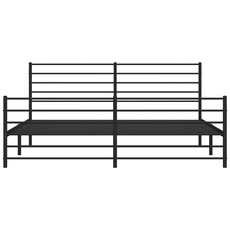 vidaXL 76 X 80 Powder-Coated Steel Bed Frame in Black