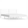 vidaXL Rectangular Steel Cal King/Double Bed Bed Frame in White
