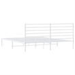 vidaXL Rectangular Steel Cal King/Double Bed Bed Frame in White