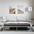 vidaXL Rectangular Steel Cal King/Double Bed Bed Frame in White
