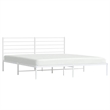 vidaXL Rectangular Steel Cal King/Double Bed Bed Frame in White