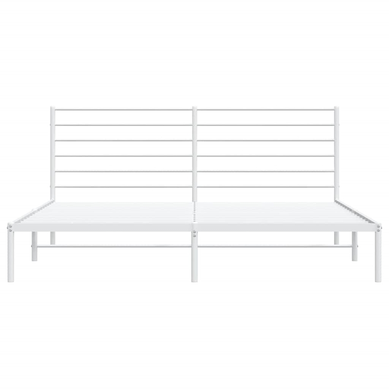 vidaXL Rectangular Steel Cal King/Double Bed Bed Frame in White