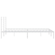 vidaXL Rectangular Steel Cal King/Double Bed Bed Frame in White