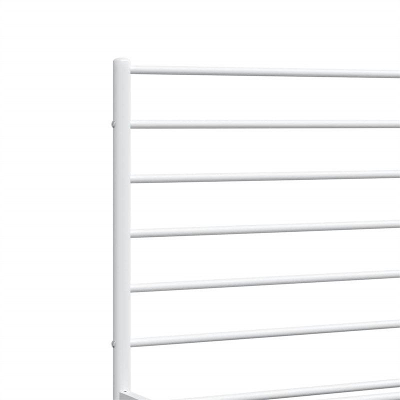 vidaXL Rectangular Steel Cal King/Double Bed Bed Frame in White