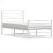 vidaXL Powder-Coated Steel Single Bed Frame in White