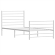 vidaXL Powder-Coated Steel Single Bed Frame in White