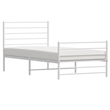 vidaXL Powder-Coated Steel Single Bed Frame in White