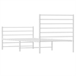 vidaXL Powder-Coated Steel Single Bed Frame in White