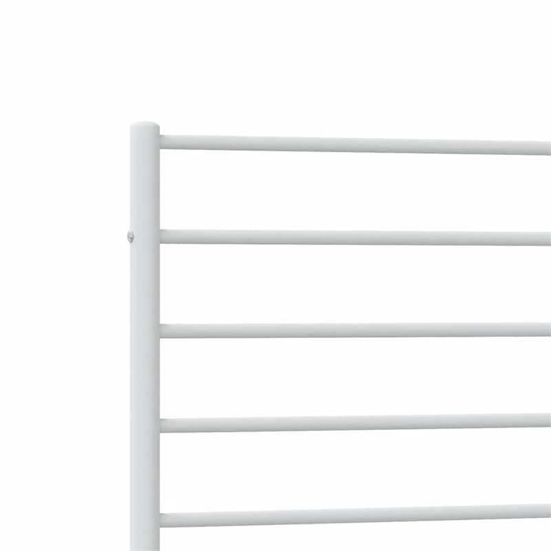 vidaXL Powder-Coated Steel Single Bed Frame in White
