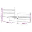 vidaXL Powder-Coated Steel Single Bed Frame in White