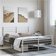 vidaXL Powder-Coated Steel King Size Bed Frame in White