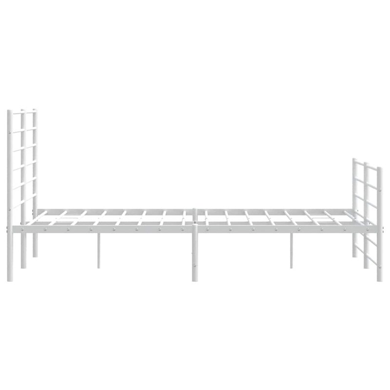 vidaXL Powder-Coated Steel King Size Bed Frame in White