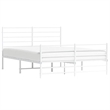 vidaXL Powder-Coated Steel King Size Bed Frame in White