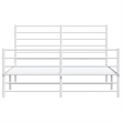 vidaXL Powder-Coated Steel King Size Bed Frame in White