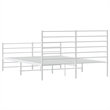 vidaXL Powder-Coated Steel King Size Bed Frame in White