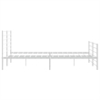 vidaXL Powder-Coated Steel Cal King/Double Bed Frame in White
