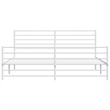 vidaXL Powder-Coated Steel Cal King/Double Bed Frame in White