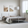 vidaXL Powder-Coated Steel Cal King/Double Bed Frame in White