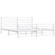 vidaXL 76 x 80 Steel Extra Long Bed Frame in White