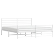 vidaXL 76 x 80 Steel Extra Long Bed Frame in White