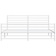 vidaXL 76 x 80 Steel Extra Long Bed Frame in White