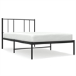 vidaXL Powder-Coated Steel Twin Bed Frame in Black