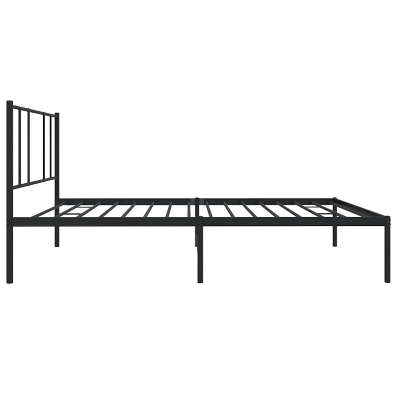 vidaXL Powder-Coated Steel Twin Bed Frame in Black