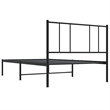 vidaXL Powder-Coated Steel Twin Bed Frame in Black